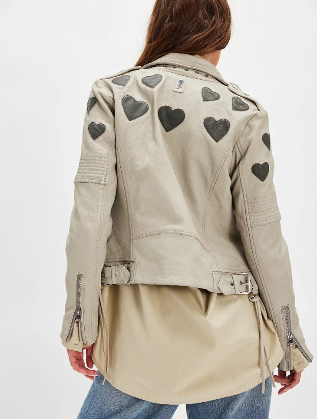 Damen jacke mit Herz-Applikationen Stilzeits