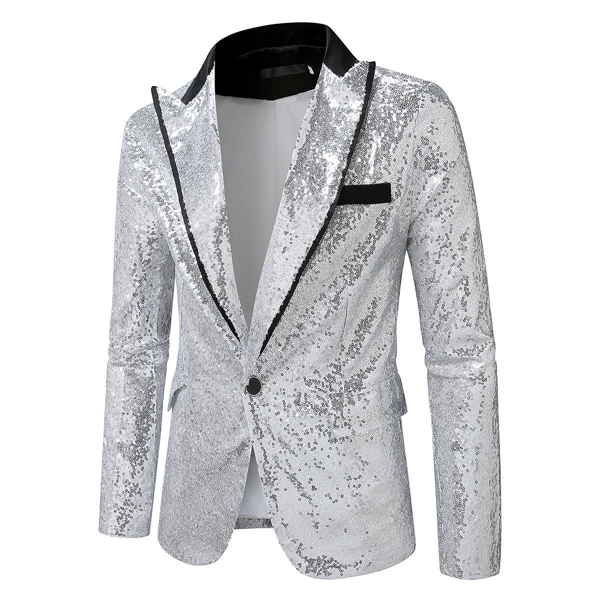 Herren Glitzernder Smokingblazer aus hochwertigem Satin Stilzeits