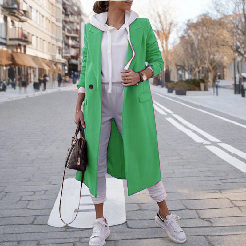 Damen eleganter trenchcoat mit Kapuze Stilzeits