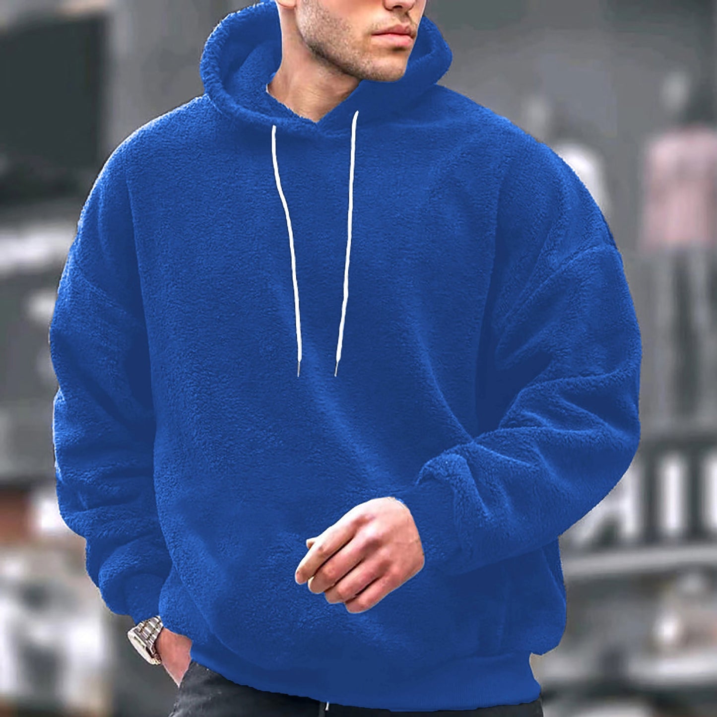 Herren Fleece-Kapuzenpullover mit weichem Innenfutter Stilzeits