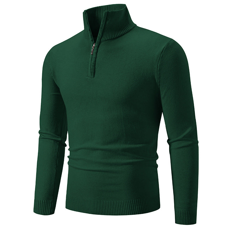 Herren Strickpullover mit modernem Stehkragen und praktischem Zipper Stilzeits