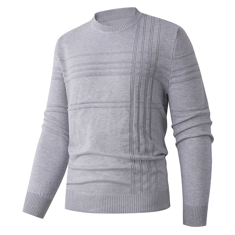 Herren Pullover mit strukturiertem Muster und Rundhalsausschnitt Stilzeits