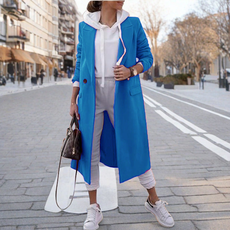 Damen eleganter trenchcoat mit Kapuze Stilzeits