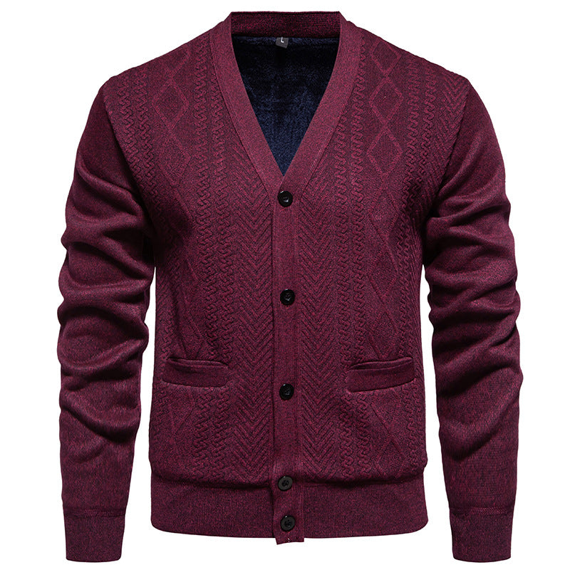 Herren modische Strickjacke mit strukturiertem Muster Stilzeits