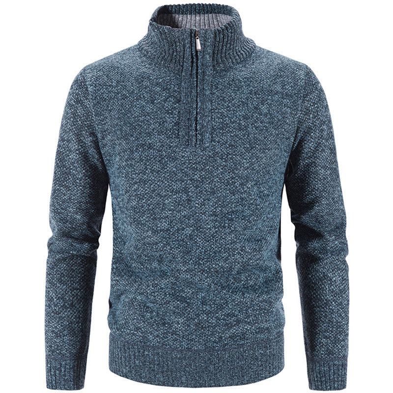 Herren modischer Rollkragenpullover mit elegantem Reißverschluss Stilzeits
