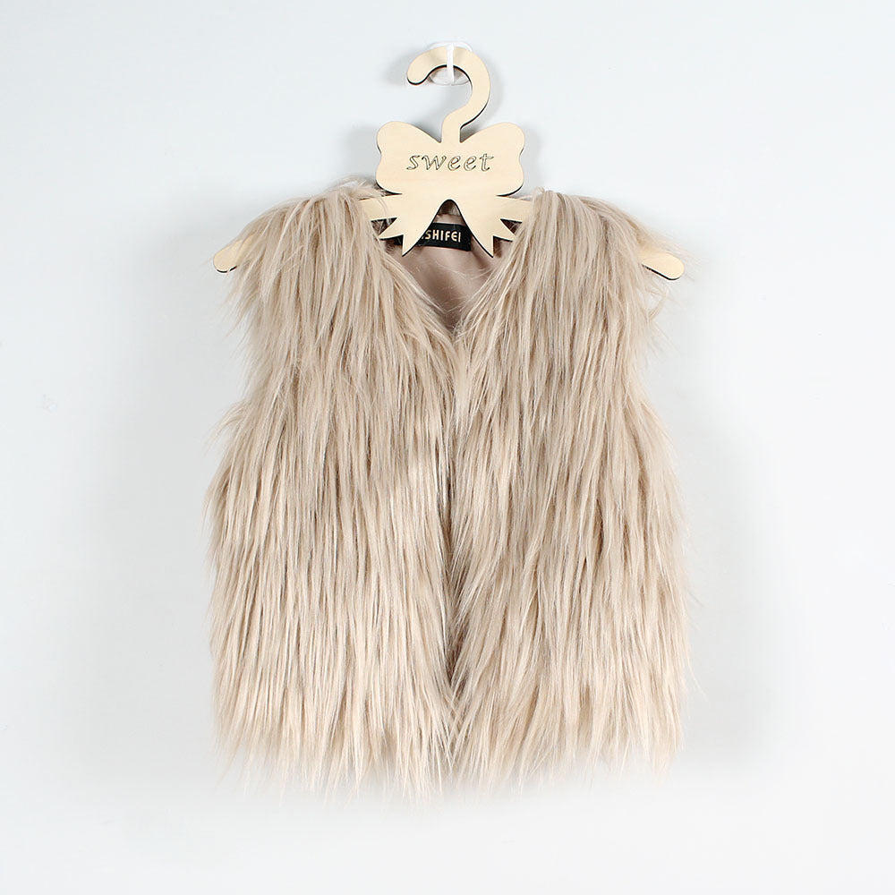 Damen Flauschige Kunstfell-Weste mit hohem Kragen Stilzeits