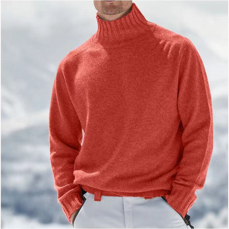 Herren Rollkragenpullover aus hochwertiger Wolle mit strukturierten Details Stilzeits
