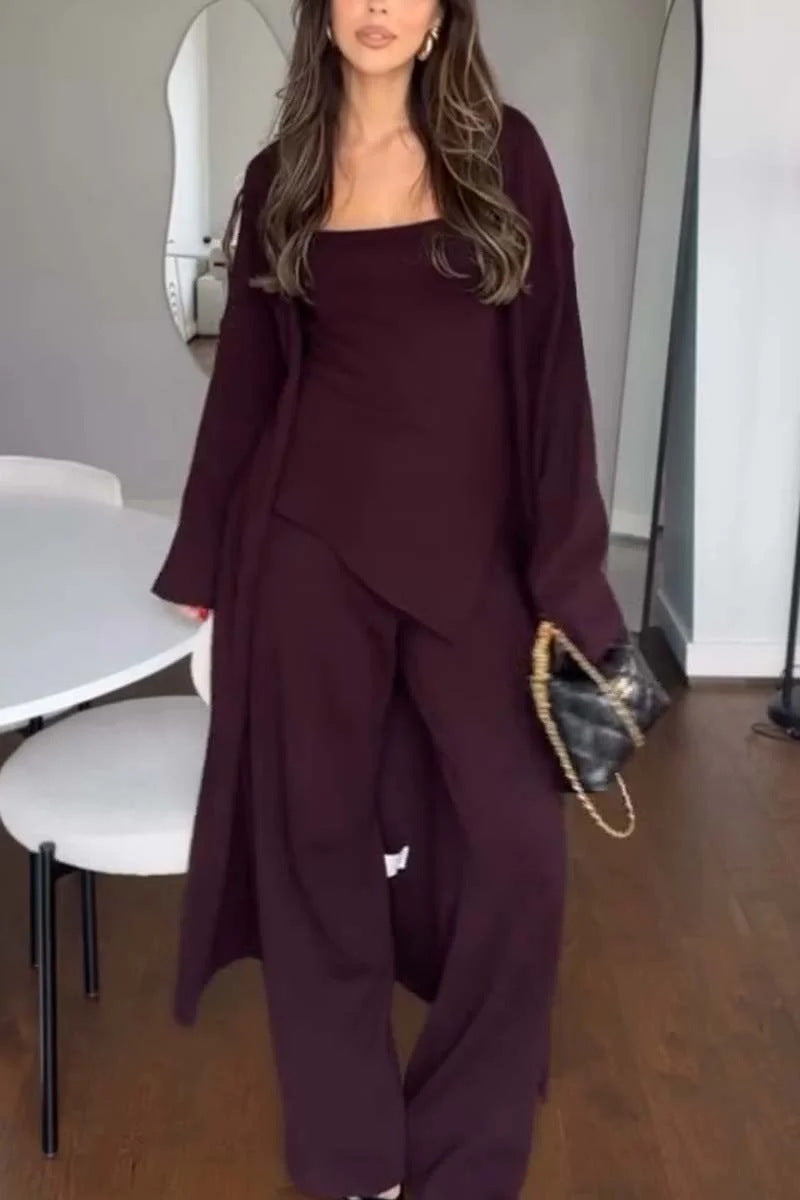 Damen Bequemes Strickanzug Set Stilzeits