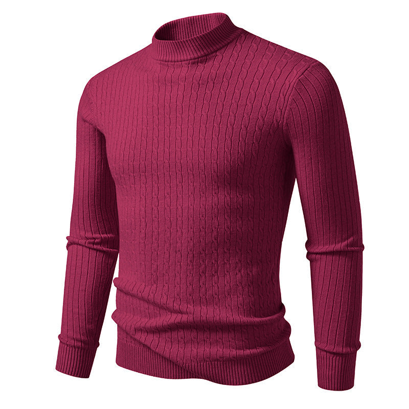 Herren Rollkragenpullover mit strukturiertem Zopfdesign Stilzeits