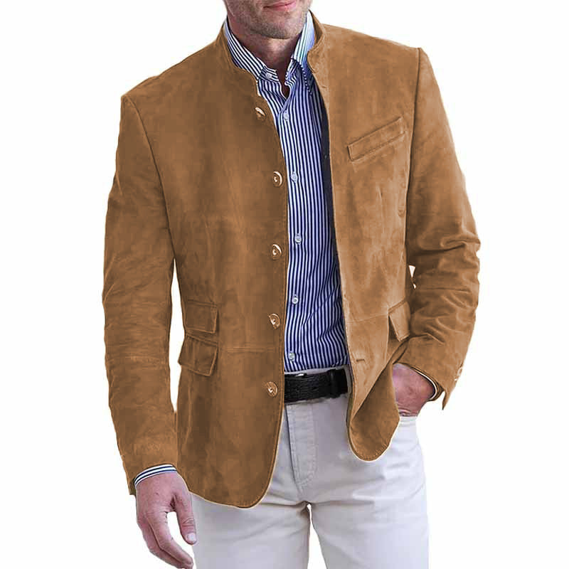 Herren eleganter Wildlederblazer mit modischen Akzenten Stilzeits