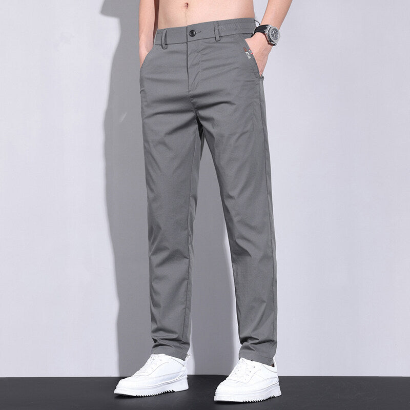 Herren modische Chino-Hose mit elastischem Bund und praktischen Seitentaschen Stilzeits