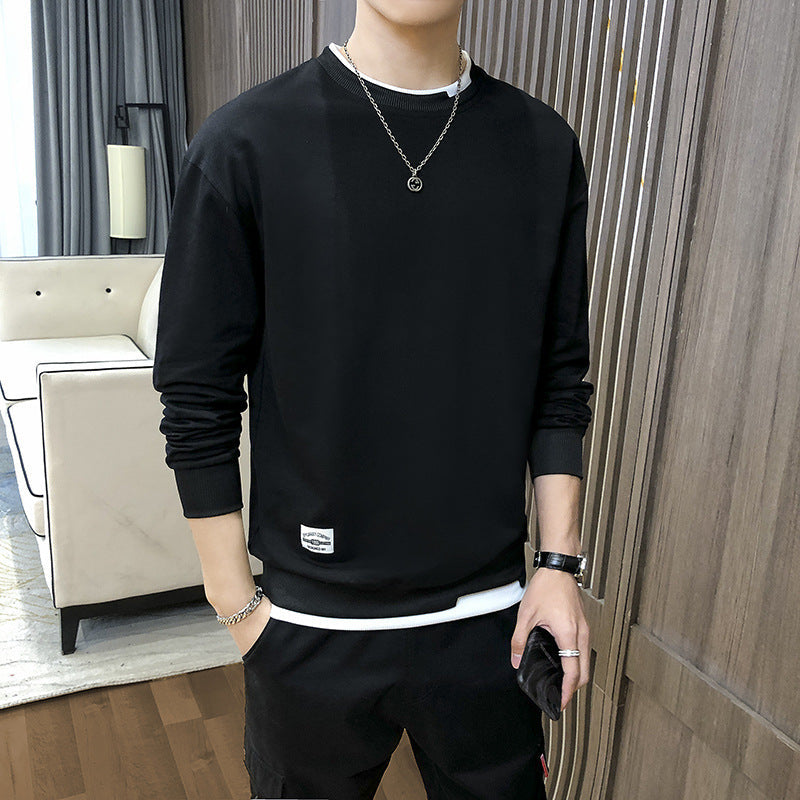 Herren lässiger Sweatshirt mit kontrastierendem Saum Stilzeits
