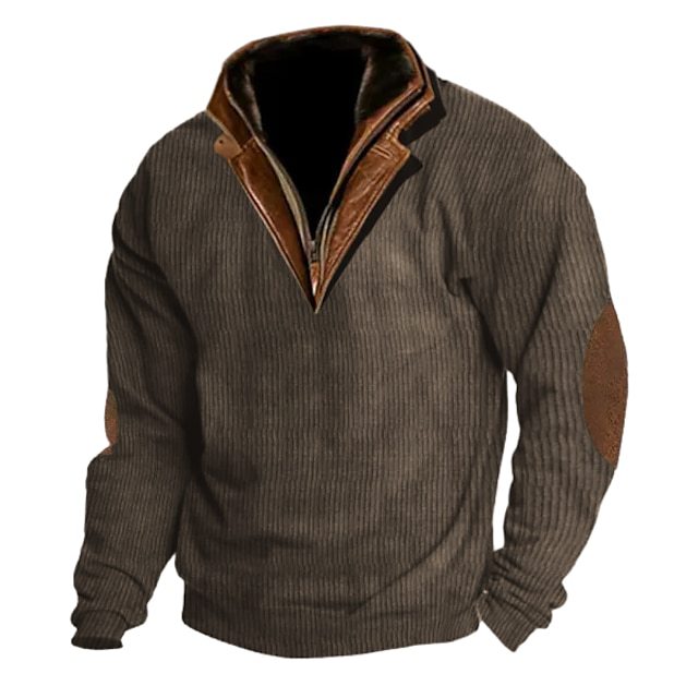 Herren Strickpullover mit details und hohem Kragen Stilzeits