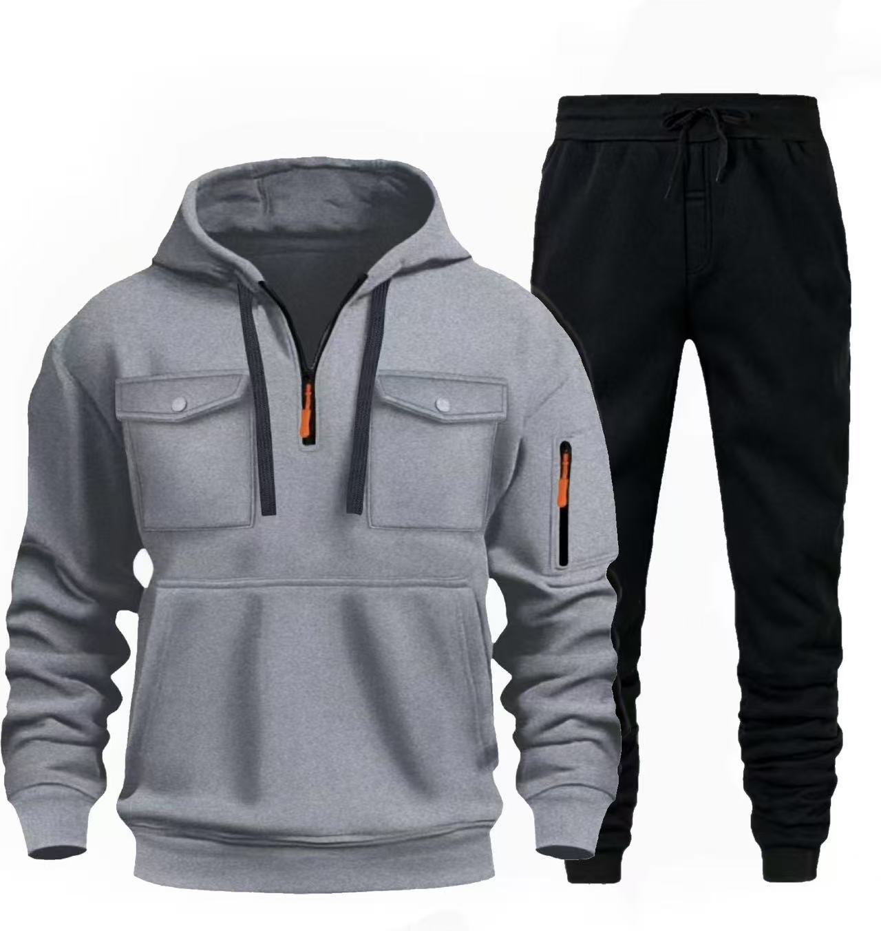 Herren lässige Freizeit-Kombination mit funktionalen Taschen Stilzeits