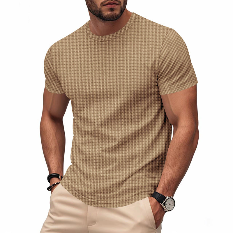 Herren Kurzarm T-Shirt mit strukturiertem Design und atmungsaktiver Baumwolle Stilzeits