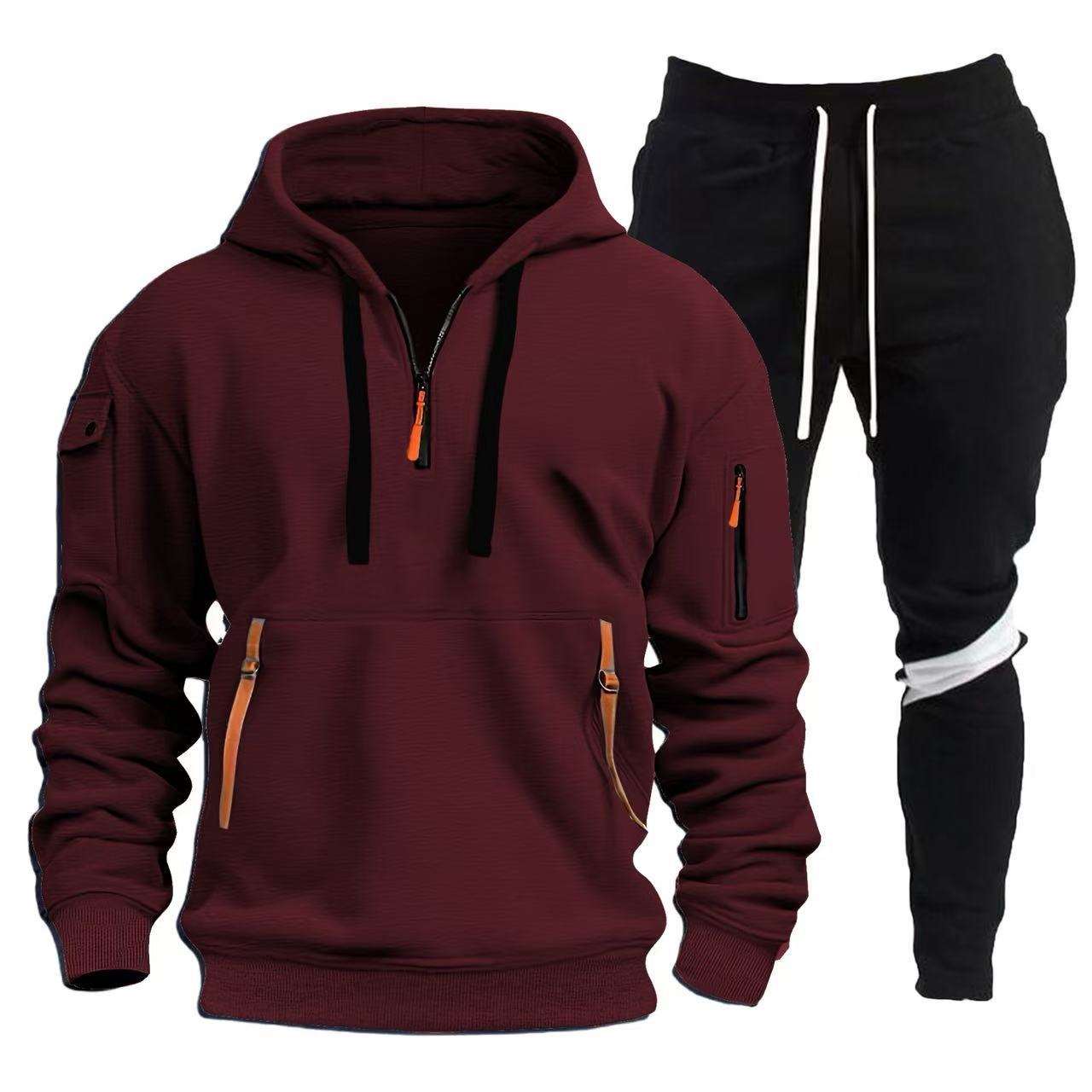 Herren Sportliche Hoodie- und Jogginghosen Kombination Stilzeits