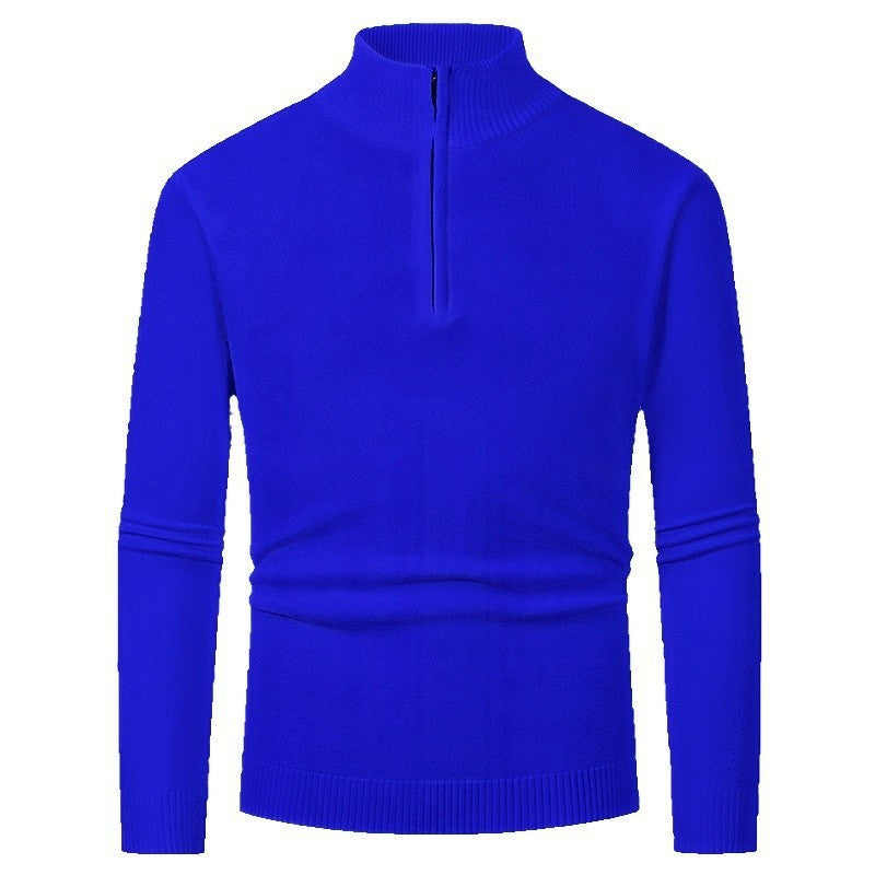 Herren Pullover mit halbem Reißverschluss und modernem Stehkragen Stilzeits