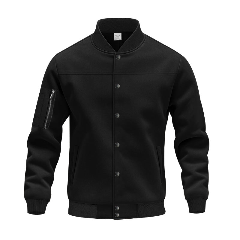 Herren modische Collegejacke mit praktischen Reißverschlusstaschen und elastischen Bündchen Stilzeits