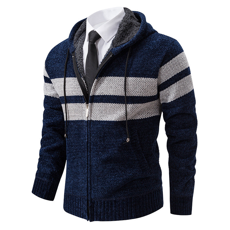 Herren Kapuzenpullover mit modernem Reißverschluss und praktischem Fleecefutter Stilzeits