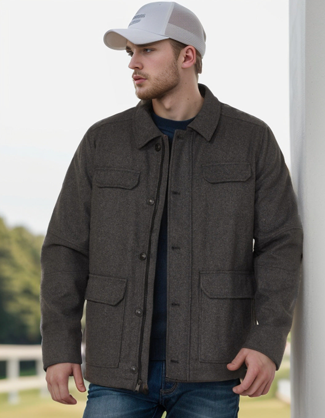 Herren lässige Flanelljacke Stilzeits