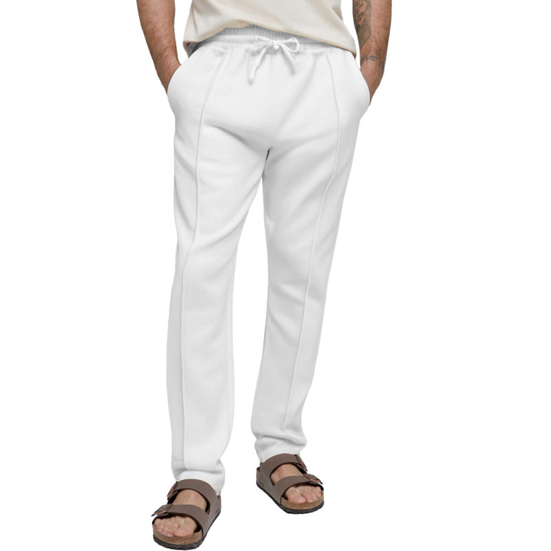 Herren sportliche Freizeithose mit elastischem Bund und seitlichen Eingrifftaschen Stilzeits