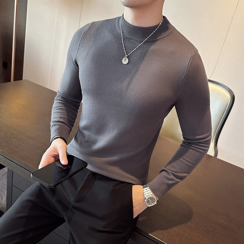 Herren modischer Pullover mit hohem Kragen und eleganter Passform Stilzeits