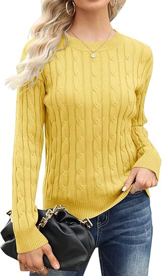 Damen klassischer Strickpullover mit Zopfdesign Stilzeits