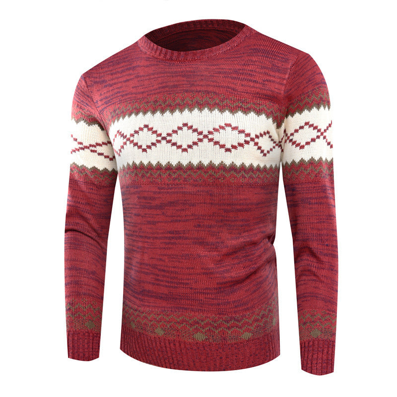 Herren Strickpullover mit modernem geometrischen Muster Stilzeits