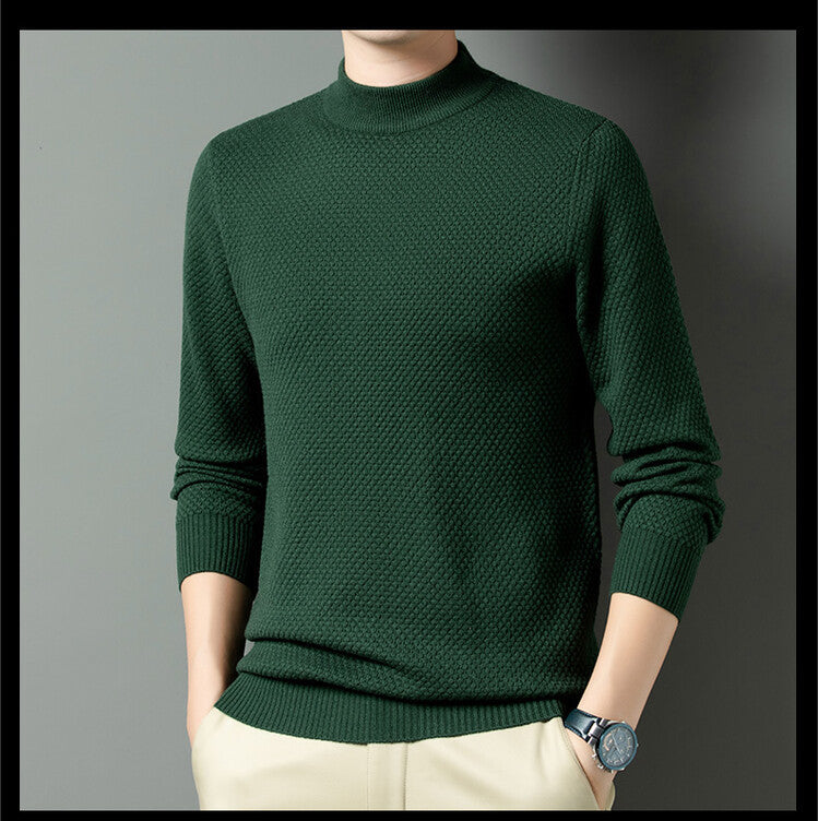 Herren Strukturierter Rollkragenpullover aus hochwertiger Baumwolle Stilzeits