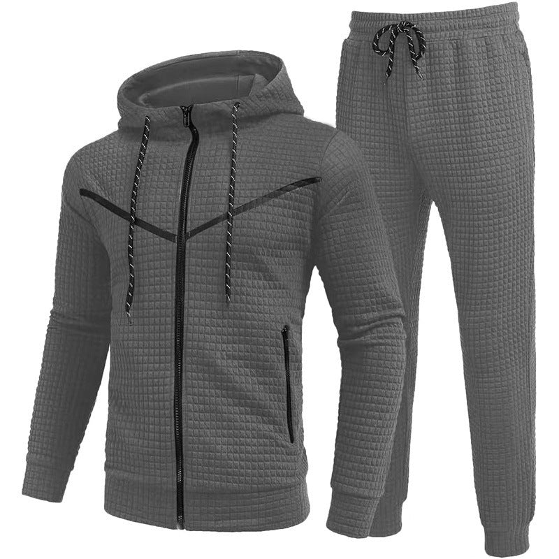 Herren Fleece-Jogginganzug mit strukturiertem Design Stilzeits