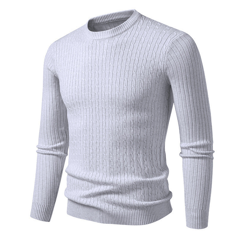 Herren modischer Strickpullover mit strukturiertem Zopfdesign Stilzeits