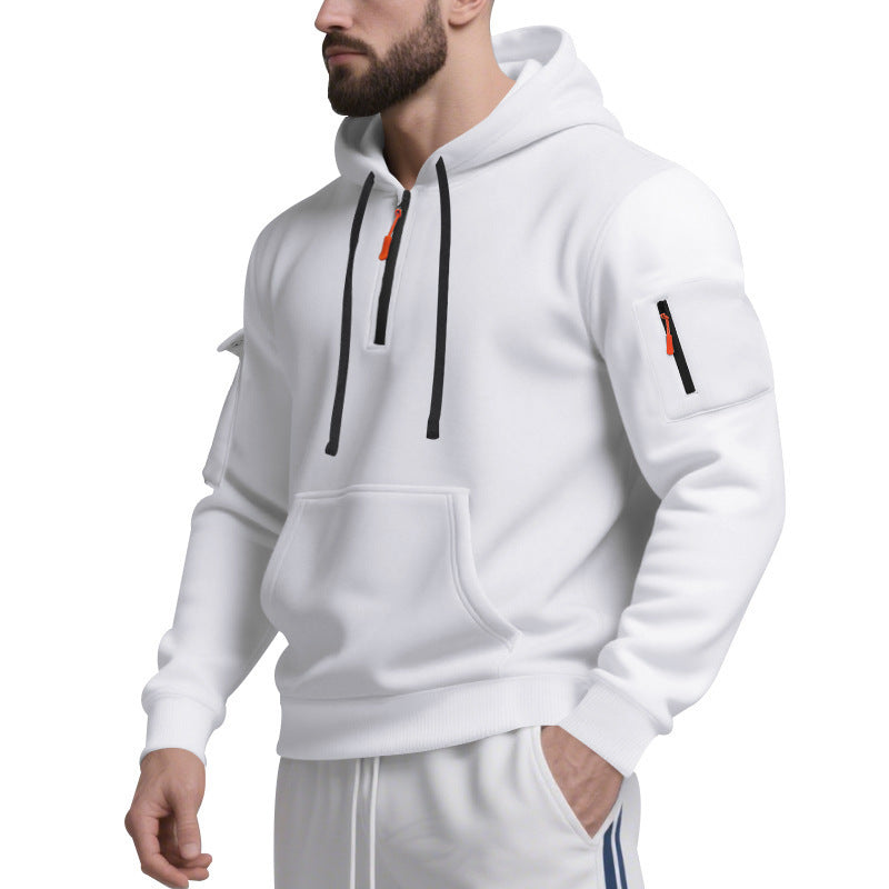 Herren Sport Hoodie mit praktischem Reißverschluss und seitlichen Taschen Stilzeits