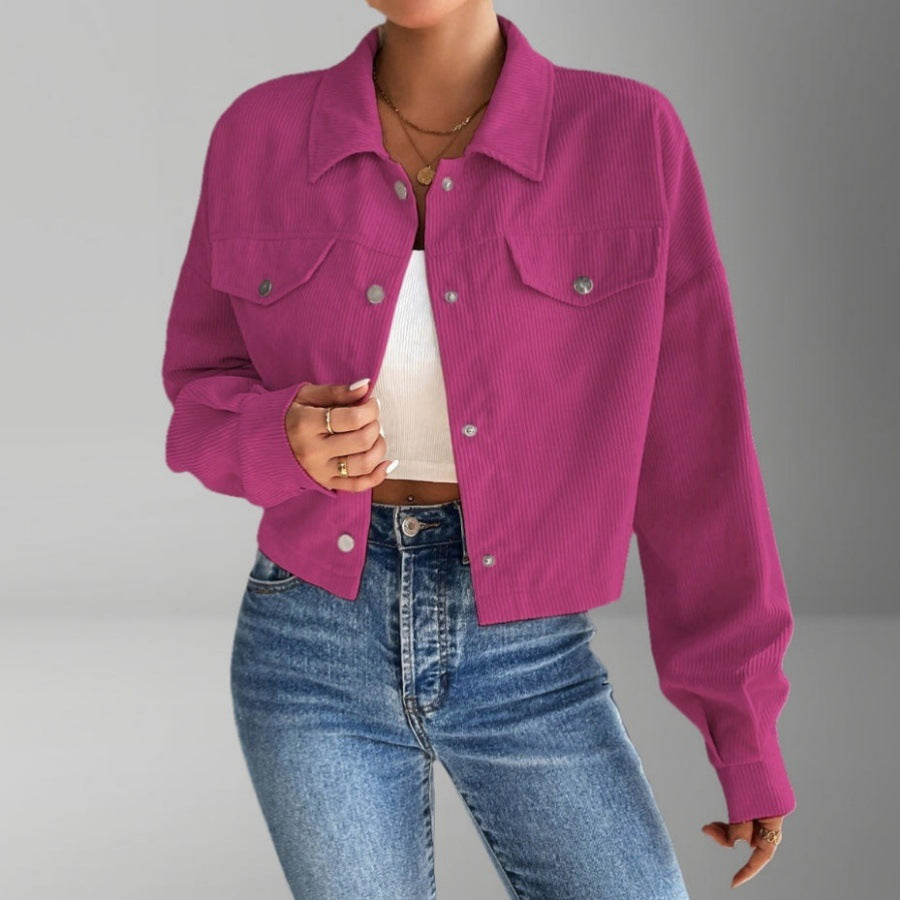 Damen Kurzjacke aus cordartigem Material Stilzeits