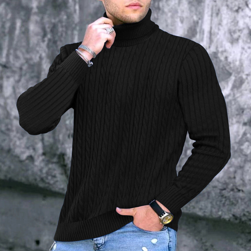 Herren moderner Rollkragenpullover mit strukturiertem Design Stilzeits