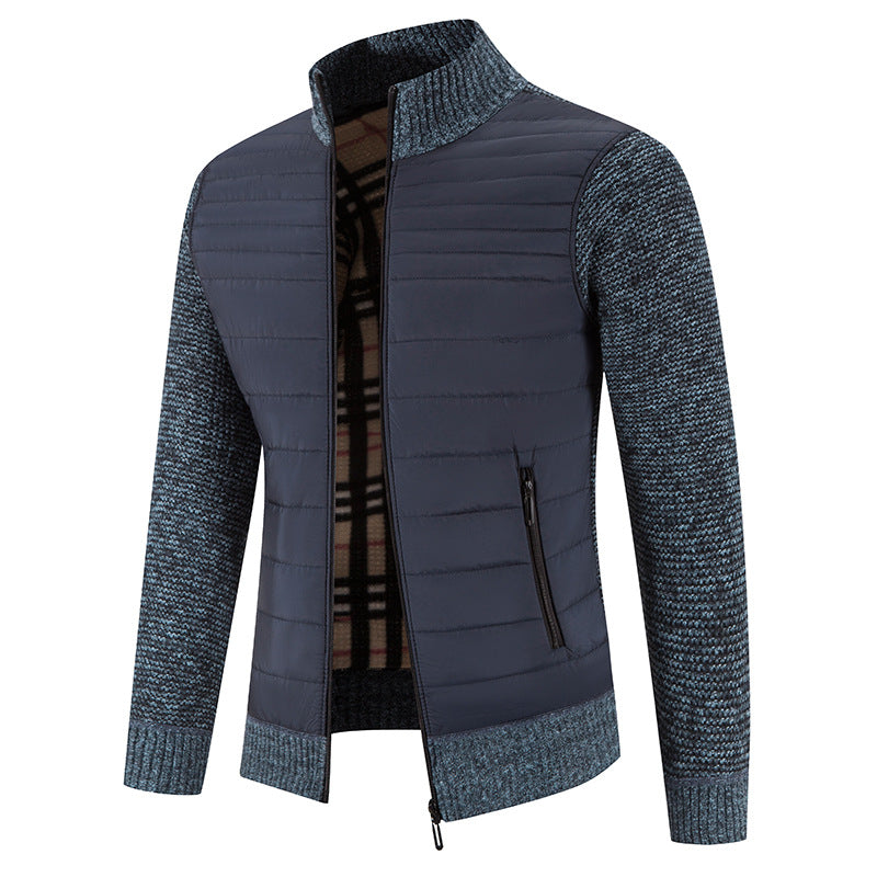 Herren lässige Steppjacke mit Strickärmeln Stilzeits