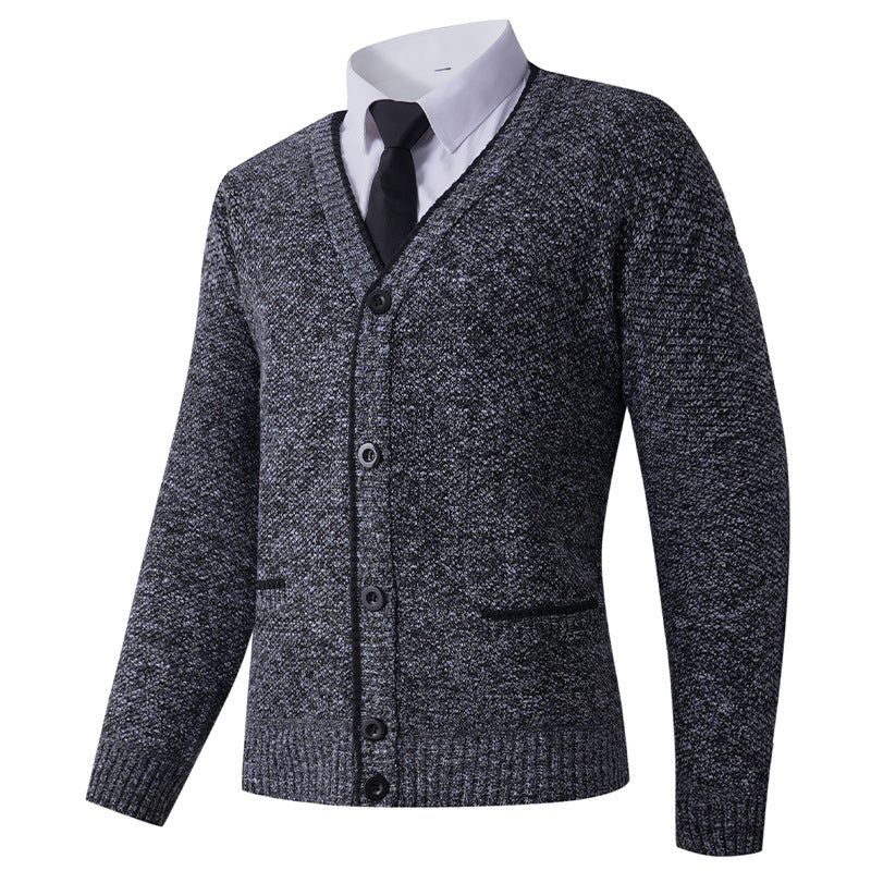 Herren Strickjacke mit V-Ausschnitt und klassischem Design Stilzeits