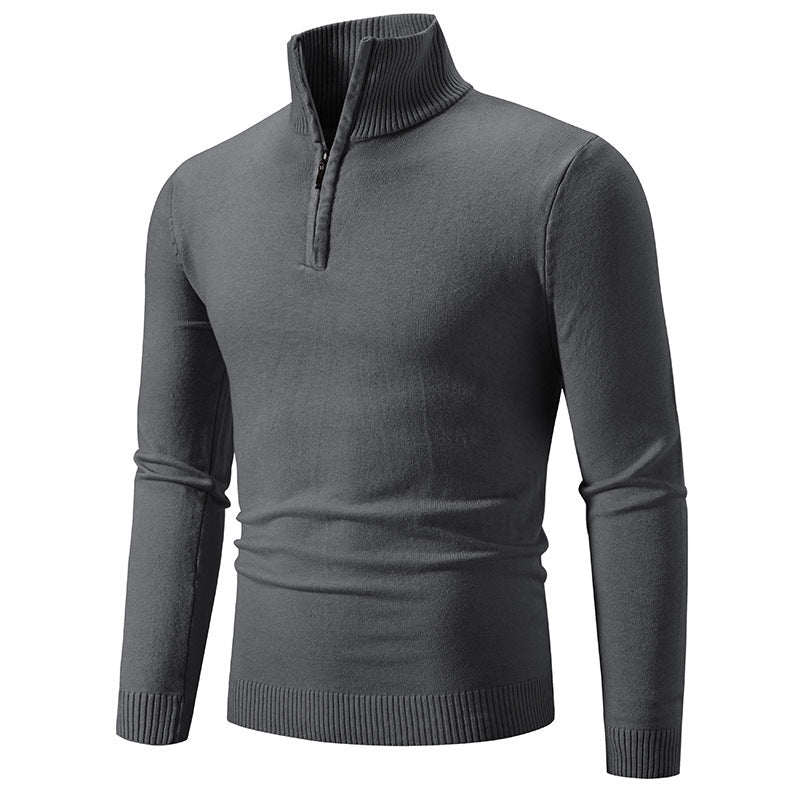 Herren Strickpullover mit modernem Stehkragen und praktischem Zipper Stilzeits