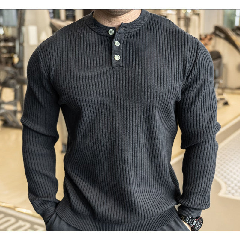 Herren Langarm Pullover mit strukturiertem Rippenstrick Stilzeits