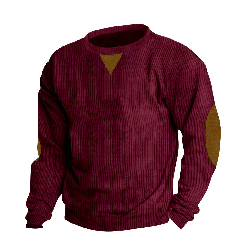 Herren bequemer Strickpullover mit eleganten Ellbogenpatches Stilzeits