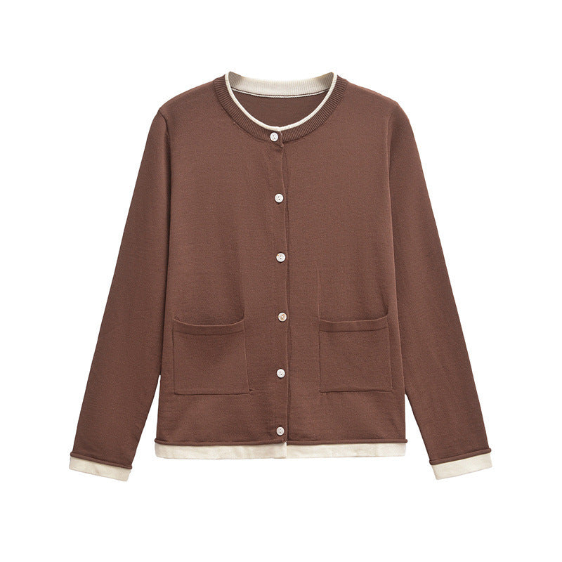 Damen Bequeme Strickjacke mit Taschen Stilzeits