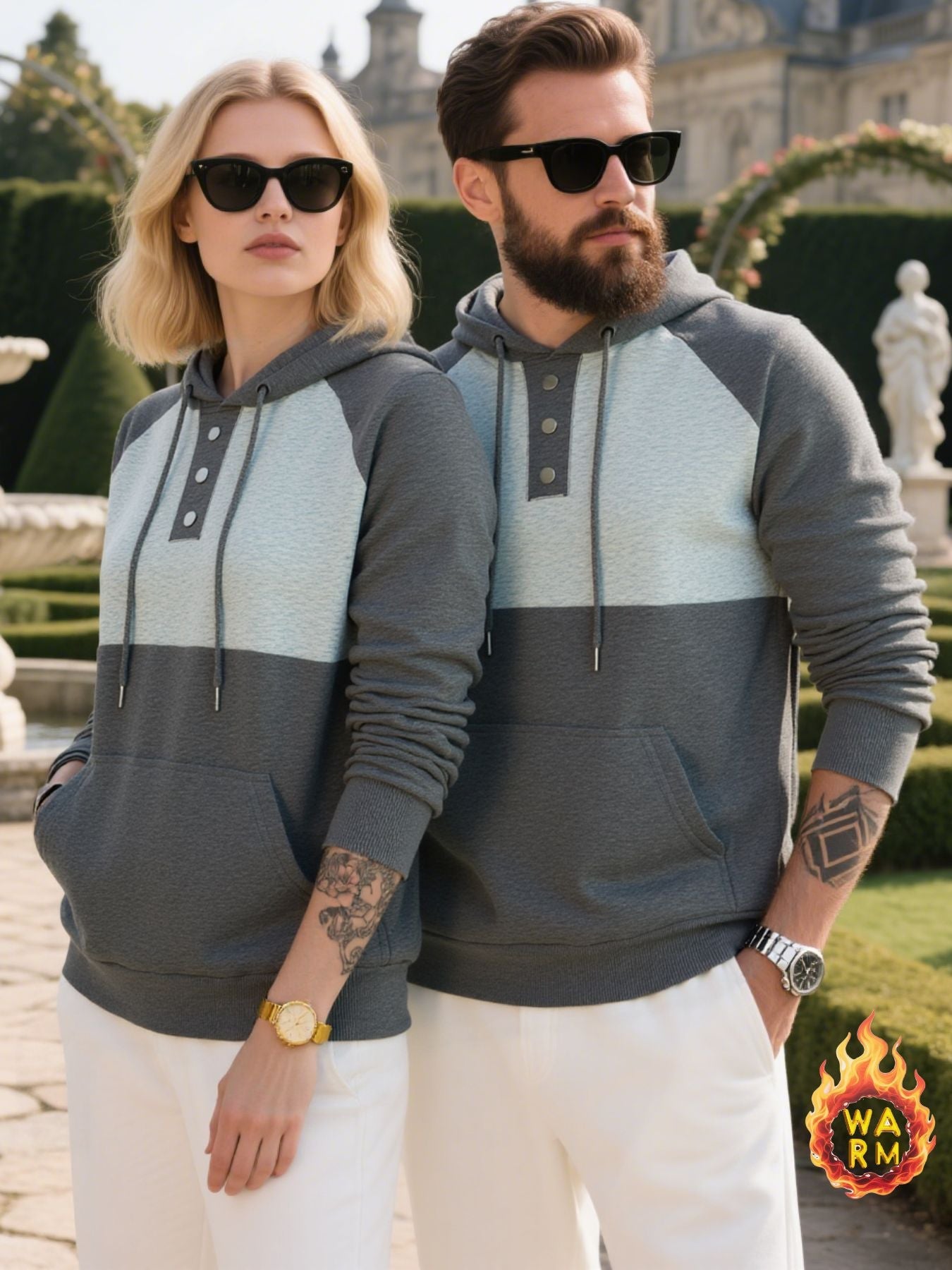 Herren Hoodie mit Knopfleiste und sportlichem Design Stilzeits