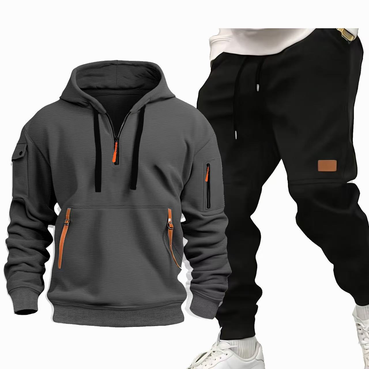 Herren Funktions-Hoodie und Jogginghose Set Stilzeits