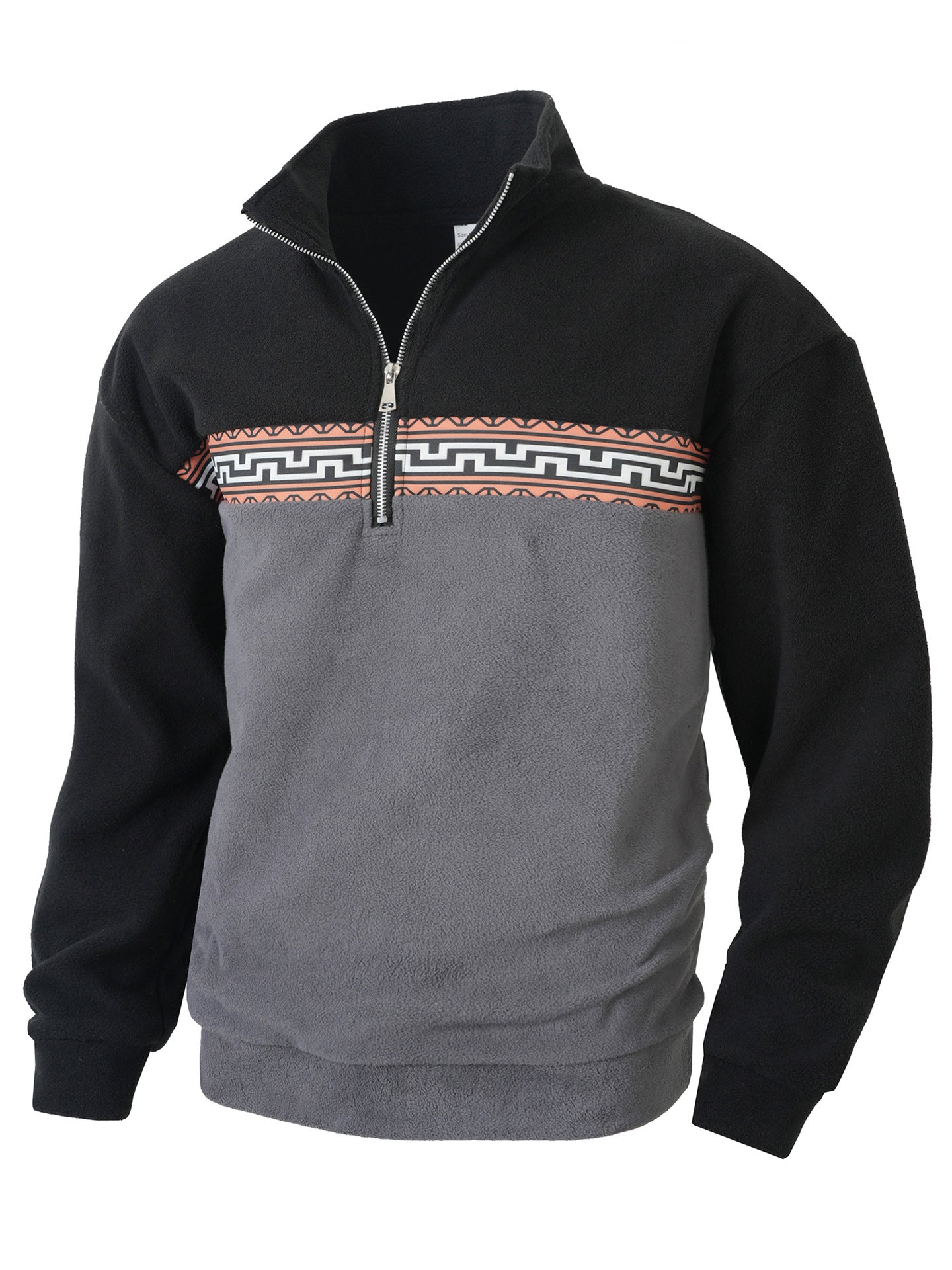 Herren Fleece Pullover mit modischem Stehkragen Stilzeits