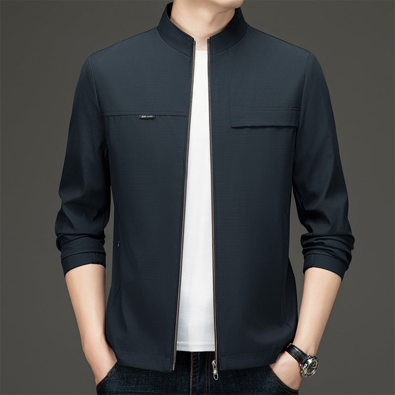 Herren elegante und sportliche Übergangsjacke mit Stehkragen Stilzeits