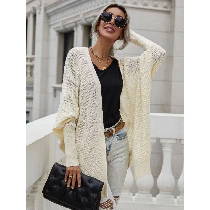 Damen luftige Strickjacke mit offenes Design und feiner Maschenstruktur Stilzeits