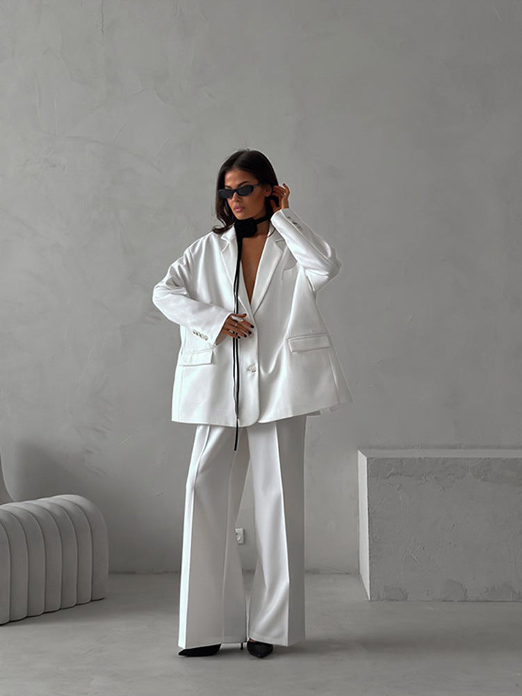 Damen elegantes Blazer-Set mit weitem Schnitt Stilzeits