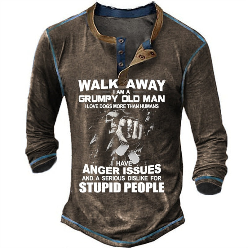 Herren Langarmshirt mit originellem Spruchdesign Stilzeits