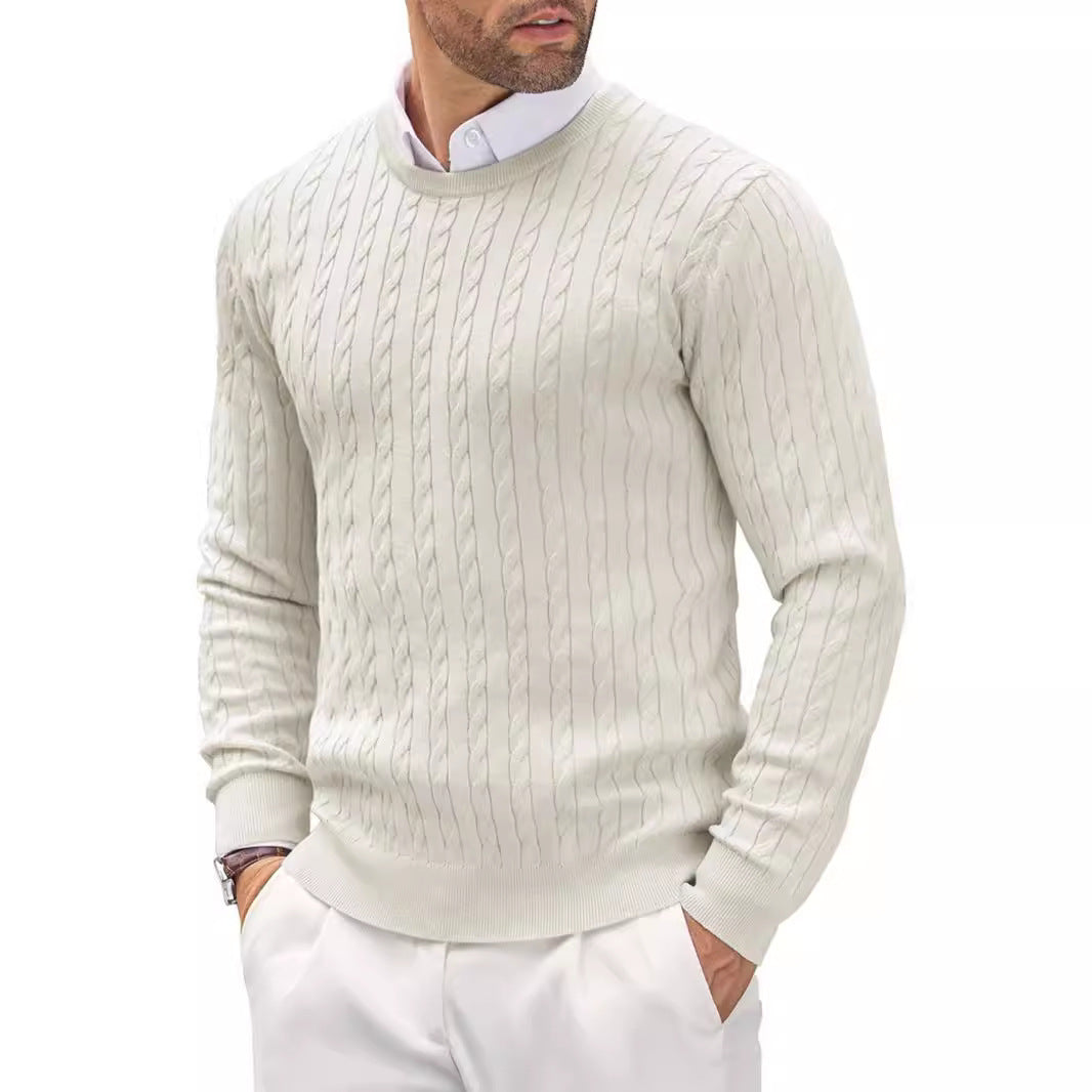 Herren Strickpullover mit strukturiertem Zopfmuster Stilzeits