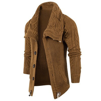 Herren Strickjacke mit Schalkragen und Holzknöpfen Stilzeits
