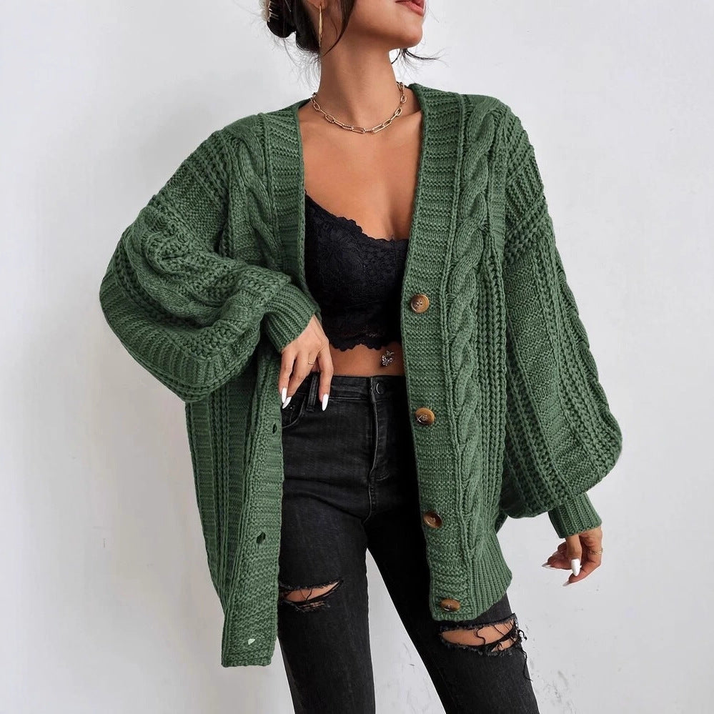 Damen Grobstrick-Cardigan mit dekorativem Zopfmuster Stilzeits